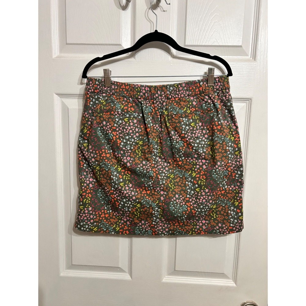 Lands' End Skort Women' 12P Calico Floral Green Cottagecore Country Girl Green - Picture 5 of 16